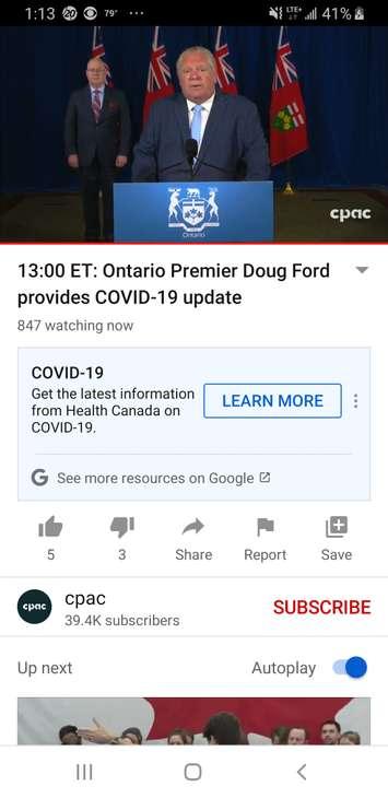Ontario Premier Doug Ford, and Minister of Municipal Affairs and Housing Steve Clark, speak to reporters at Queens Park in Toronto, July 2, 2020. Image provided CPAC/YouTube.