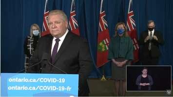 Premier Doug Ford announces the extension of the stay-at-home order, February 8, 2021. 