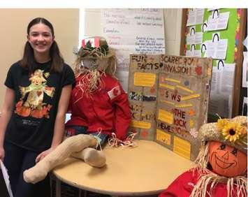 Dana Tulloch won the Ontario Library Research Award
during the Grey Roots Heritage Fair for her presentation on the history of the Meaford Scarecrow Invasion and Family Festival (photo submitted)