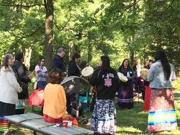 Welcoming ceremony for first ever Indigenous Peer advocate in Chatham-Kent. Sept 18, 2020. (Photo by Paul Pedro)