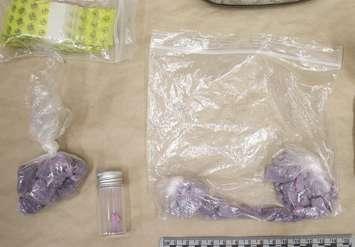 Drugs seized frm car and driver in Perth East (photo submitted by Perth County OPP)