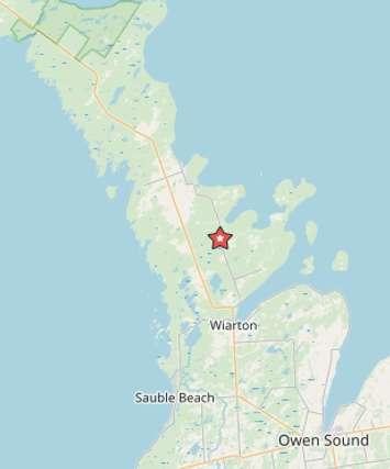 The red star marks the epicentre of a 2.1 magnitude earthquake on Friday at 5:19 p.m. on Friday (Photo from Natural Resources Canada)
