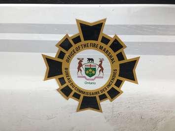 Ontario Fire Marshal logo. (Photo by Paul Pedro)