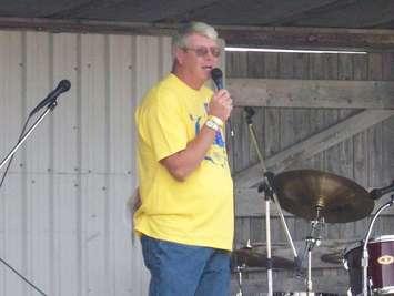 Former Saugeen Shores Fire Chief Bruce Fenton speaks as the guest of honour at the Saugeen Shores Relay for Life on July 9, 2010. (Photo provided by the Fenton family)