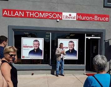 Allan Thompson, federal Liberal candidate for Huron-Bruce opens campaign office in Goderich Saturday, June 8th, 2019 (photo by Bob Montgomery)
