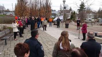 National Day Of Mourning Ceremony in Hanover, to remember those injured or killed on job sites.