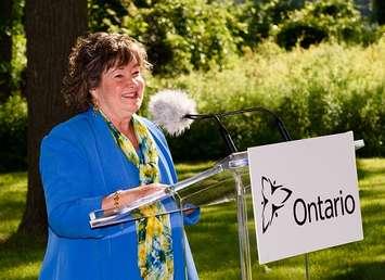 Minister Kathryn McGarry makes the announcement Wednesday at the Grand River Conservation Authority (photo submitted)