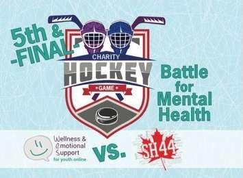 The logo for the 5th and final Battle For Mental Health hockey game between GetInTouchForHutch and Wes For Youth Online. (Courtesy of Wes For Youth Online and GetInTouchForHutch)