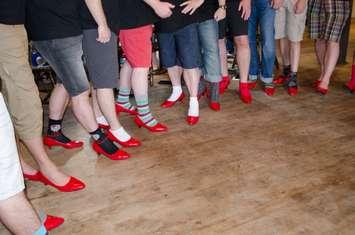 Walkers at the Walk A Mile In Her Shoes event. (Provided by Women's House Bruce and Grey)